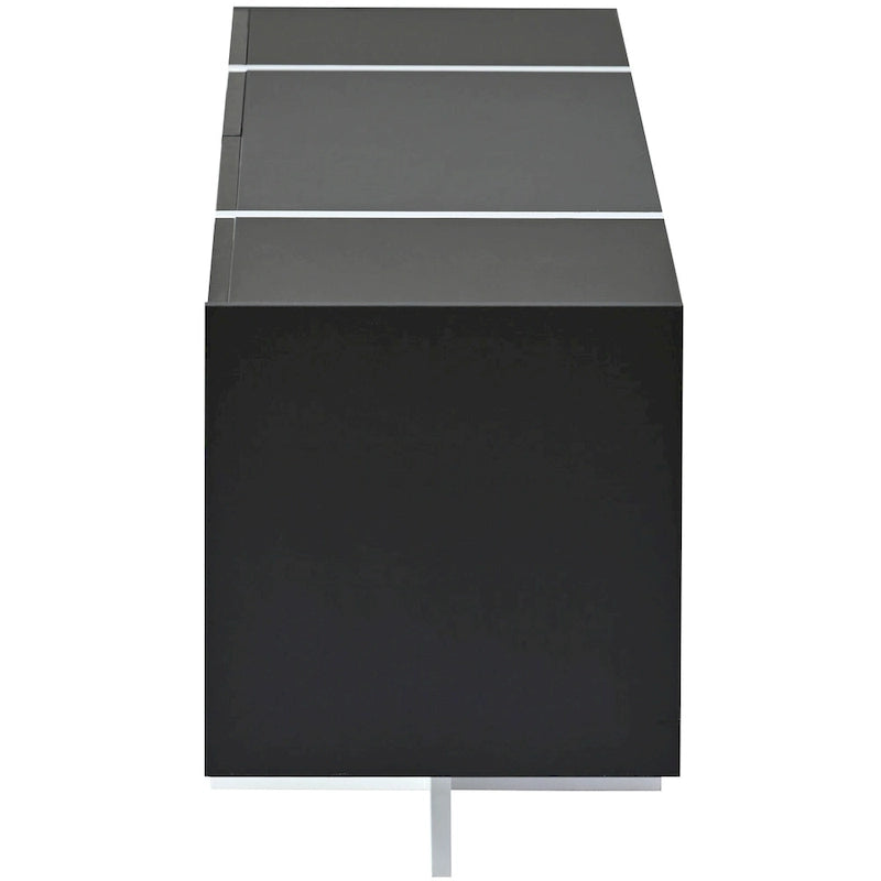 Meuble TV noir brillant 74,8 avec tiroirs pour téléviseurs de 80 po