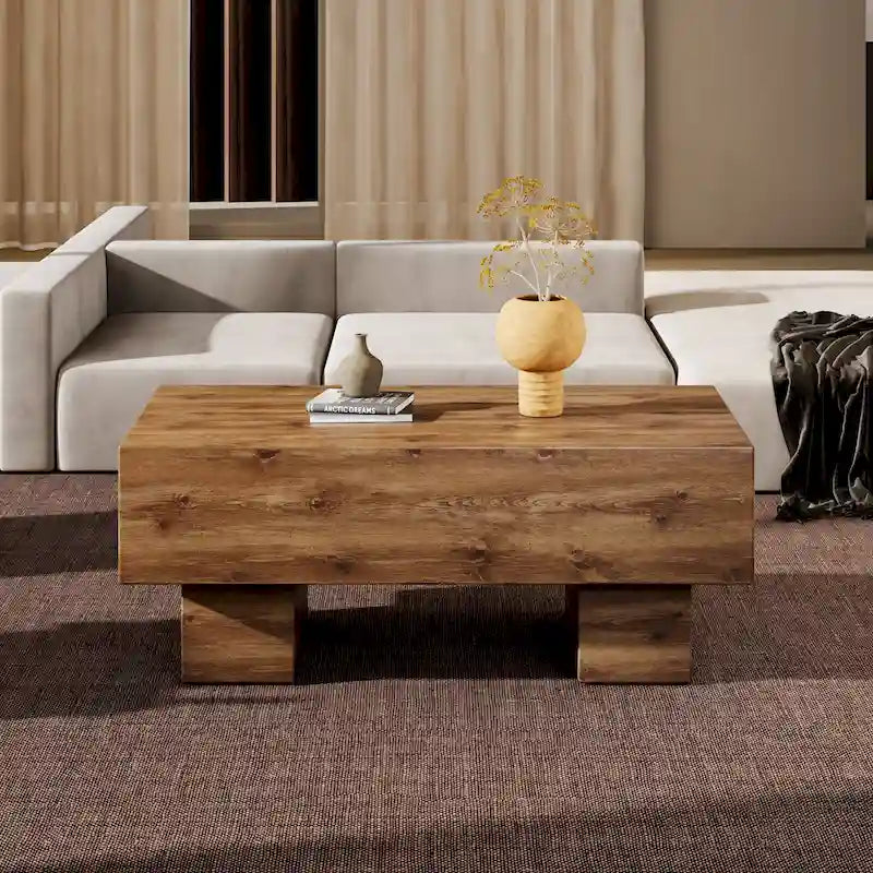 Table basse en MDF avec autocollant à texture moderne et simple