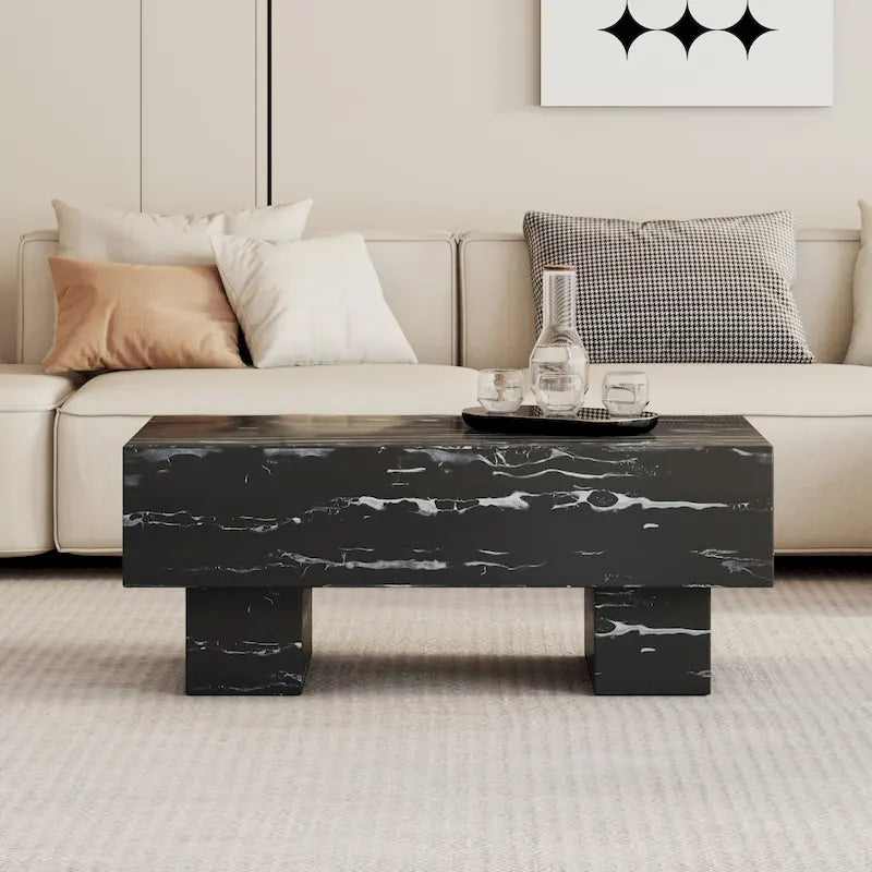 Table basse en MDF avec autocollant à texture moderne et simple