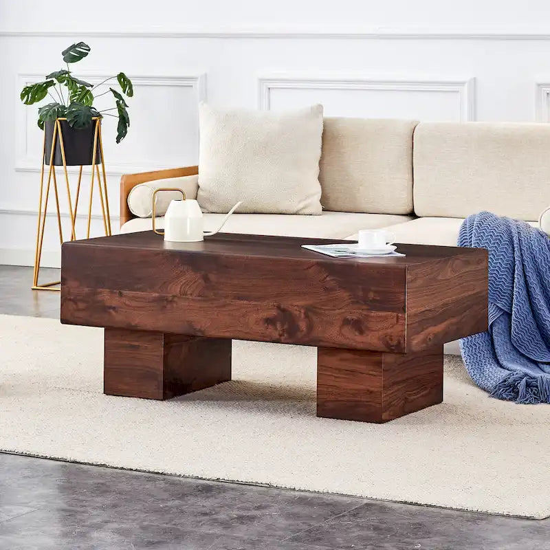 Table basse en MDF avec autocollant à texture moderne et simple