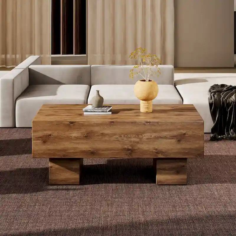 Table basse en MDF avec autocollant à texture moderne et simple