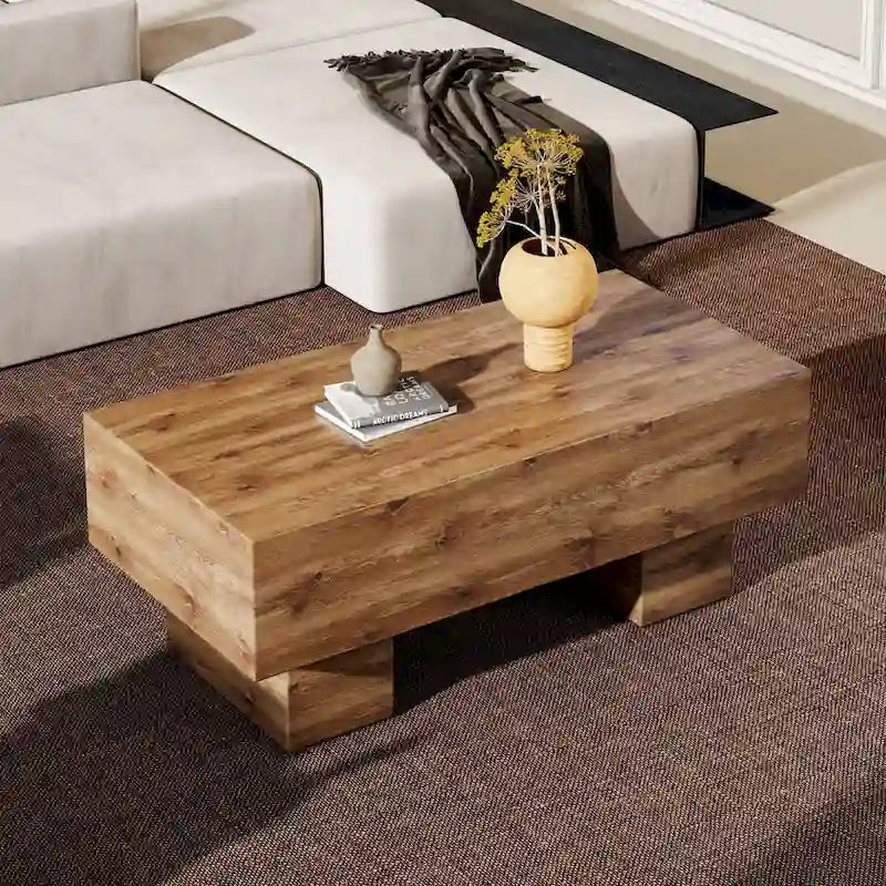 Table basse en MDF avec autocollant à texture moderne et simple