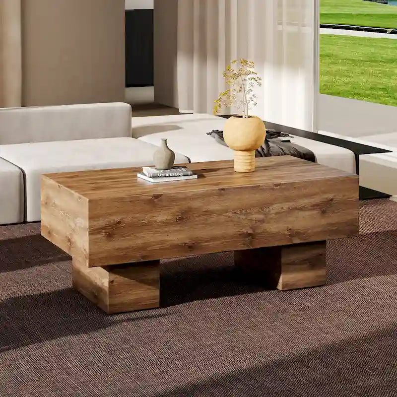 Table basse en MDF avec autocollant à texture moderne et simple