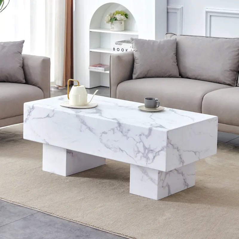 Table basse en MDF avec autocollant à texture moderne et simple
