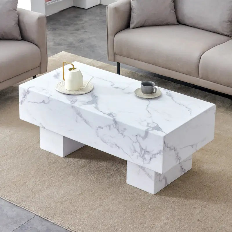 Table basse en MDF avec autocollant à texture moderne et simple