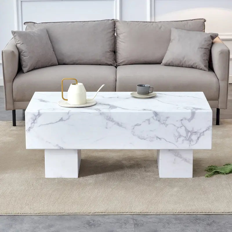 Table basse en MDF avec autocollant à texture moderne et simple