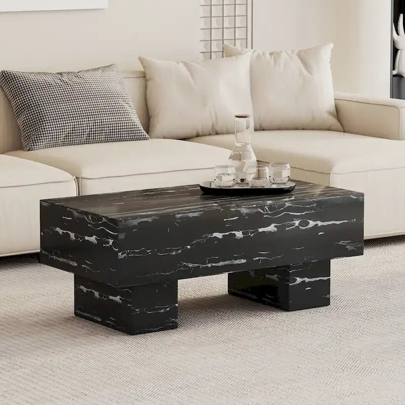 Table basse en MDF avec autocollant à texture moderne et simple