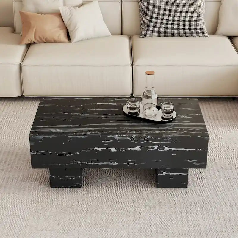 Table basse en MDF avec autocollant à texture moderne et simple