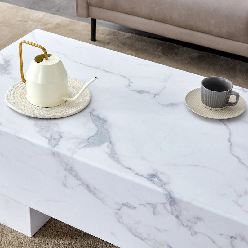 Table basse en MDF avec autocollant à texture moderne et simple