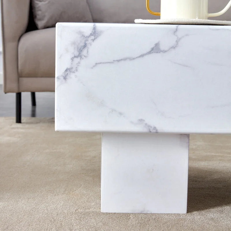 Table basse en MDF avec autocollant à texture moderne et simple