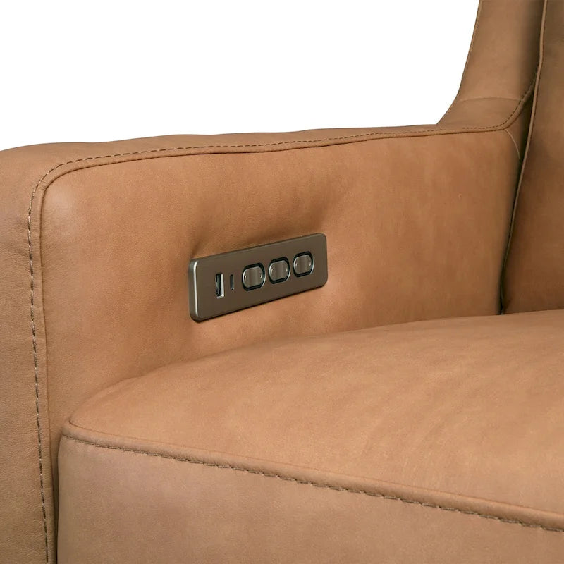 Canapé inclinable en cuir véritable 33 places, motorisation triple, zéro dégagement, avec ports USB et USB-C