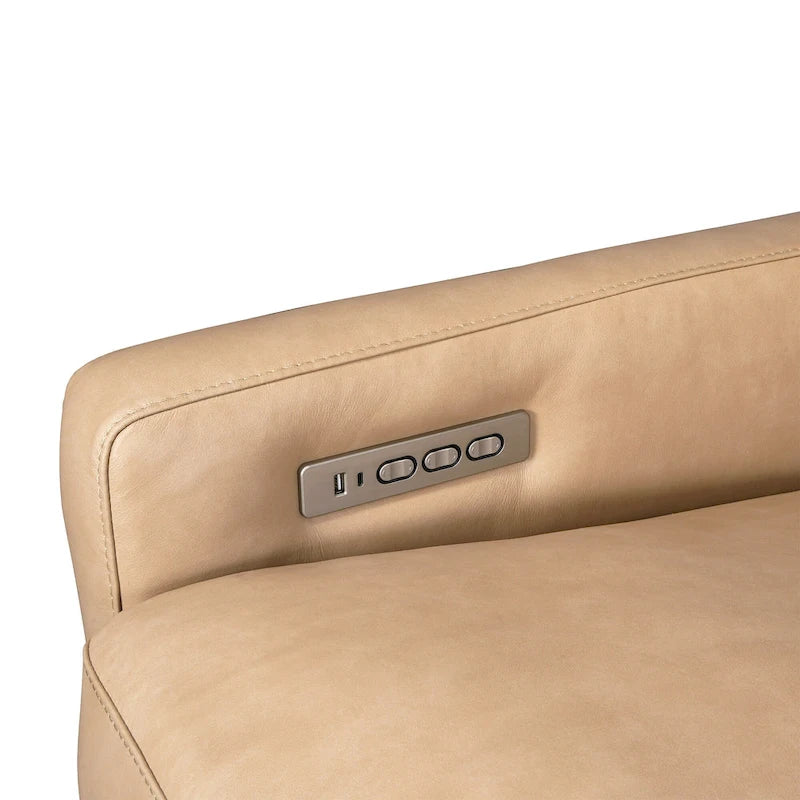 Canapé inclinable en cuir véritable 33 places, motorisation triple, zéro dégagement, avec ports USB et USB-C