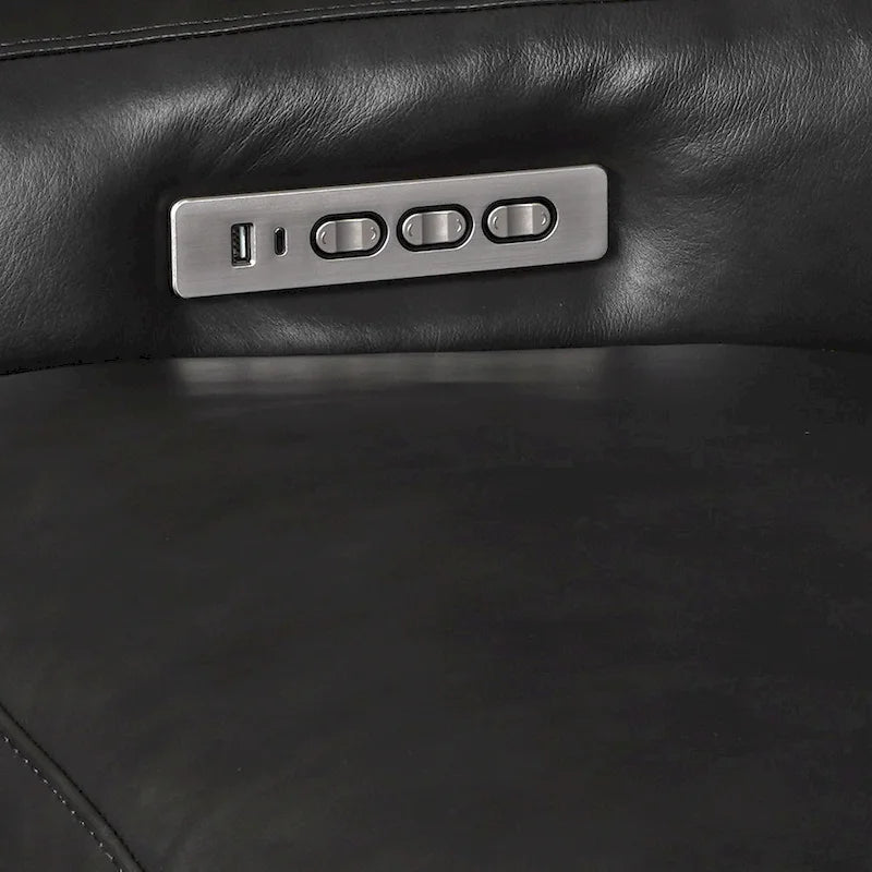 Canapé inclinable en cuir véritable 33 places, motorisation triple, zéro dégagement, avec ports USB et USB-C