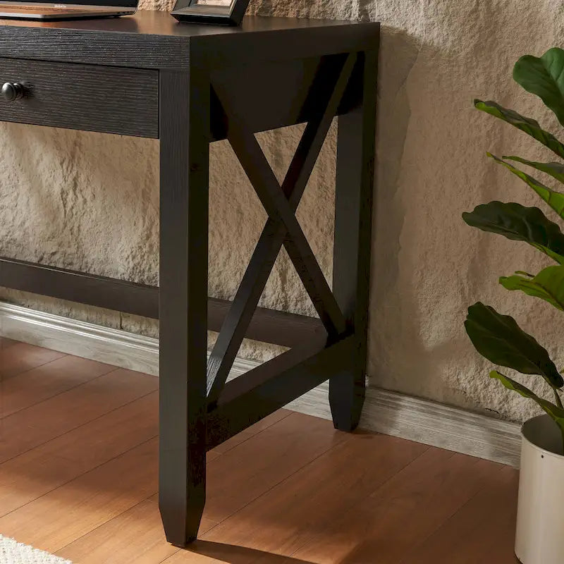 Bureau charmant avec deux tiroirs et pieds en X