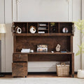 Bureau d'ordinateur rustique moderne avec huche de rangement