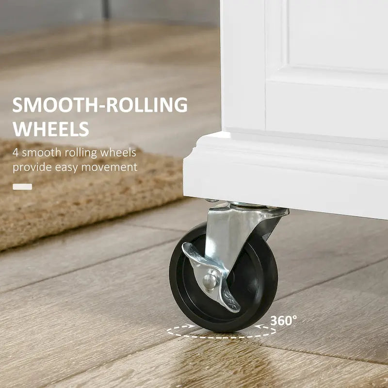 Îlot de cuisine sur roulettes, chariot de cuisine roulant avec comptoir en acier inoxydable, tiroir, porte-serviettes et porte-épices