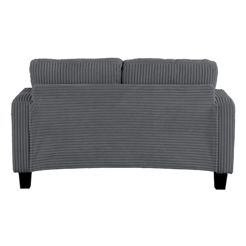 Canapé Loveseat Contemporain en Corduroy de 61 po avec 2 Coussins et Porte-gobelet