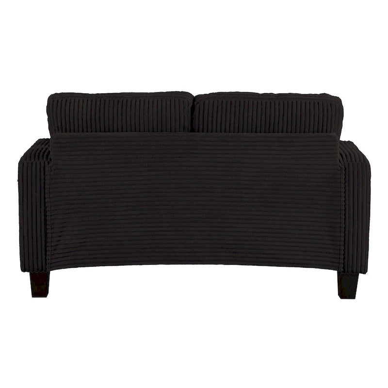 Canapé Loveseat Contemporain en Corduroy de 61 po avec 2 Coussins et Porte-gobelet