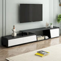 Meuble TV moderne minimaliste rectangulaire extensible 254 cm avec deux tiroirs - 15,70 x 70,70 x 15,70