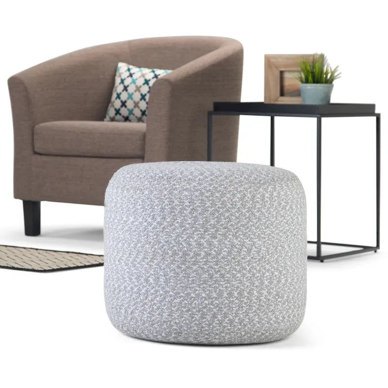Pouf rond tressé en coton
