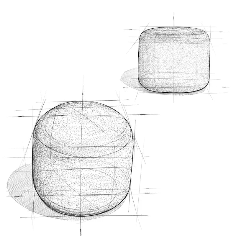 Pouf rond tressé en coton