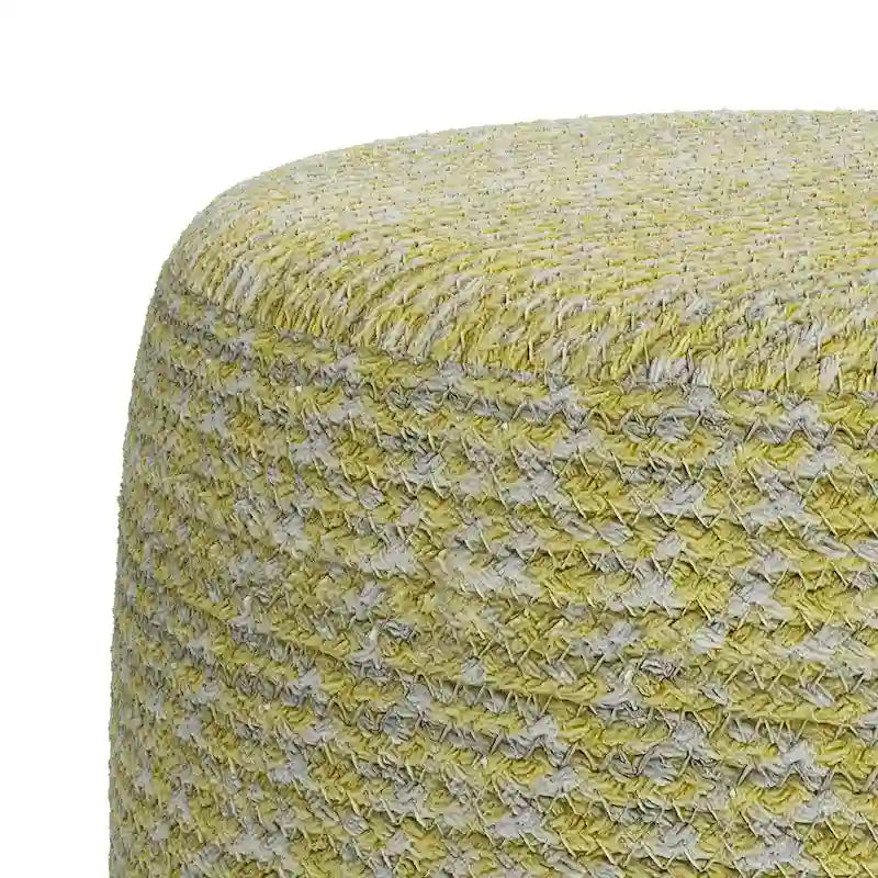 Pouf rond tressé en coton