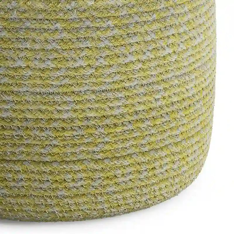 Pouf rond tressé en coton