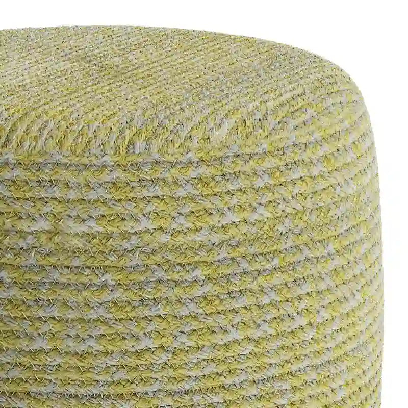 Pouf rond tressé en coton