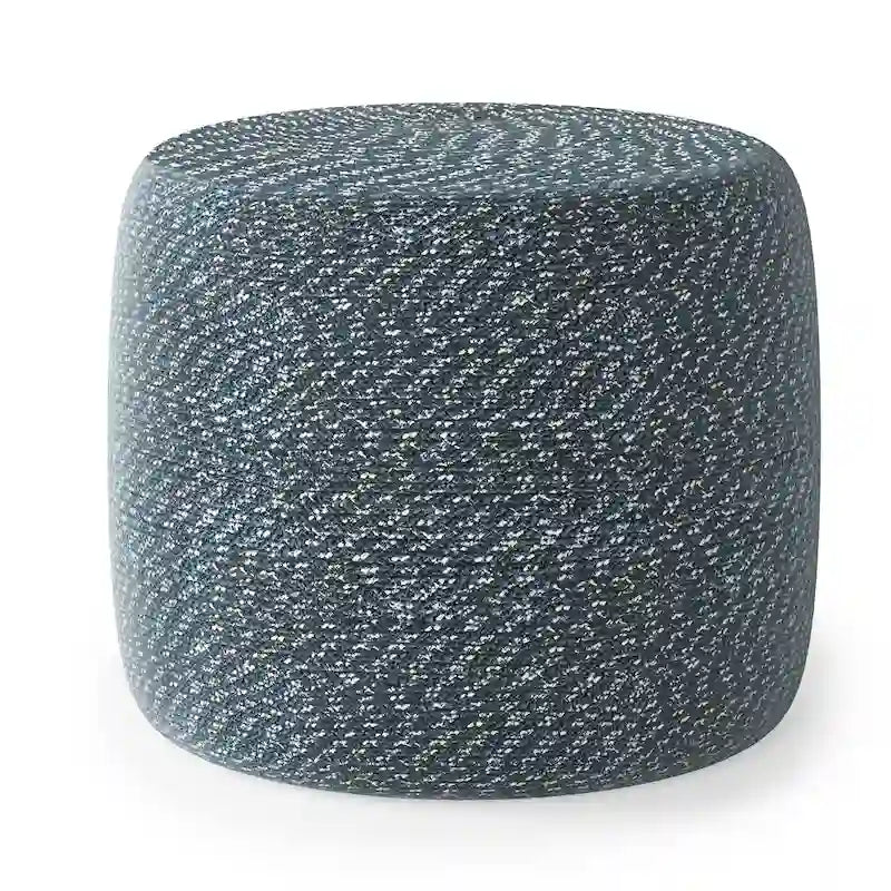 Pouf rond tressé en coton