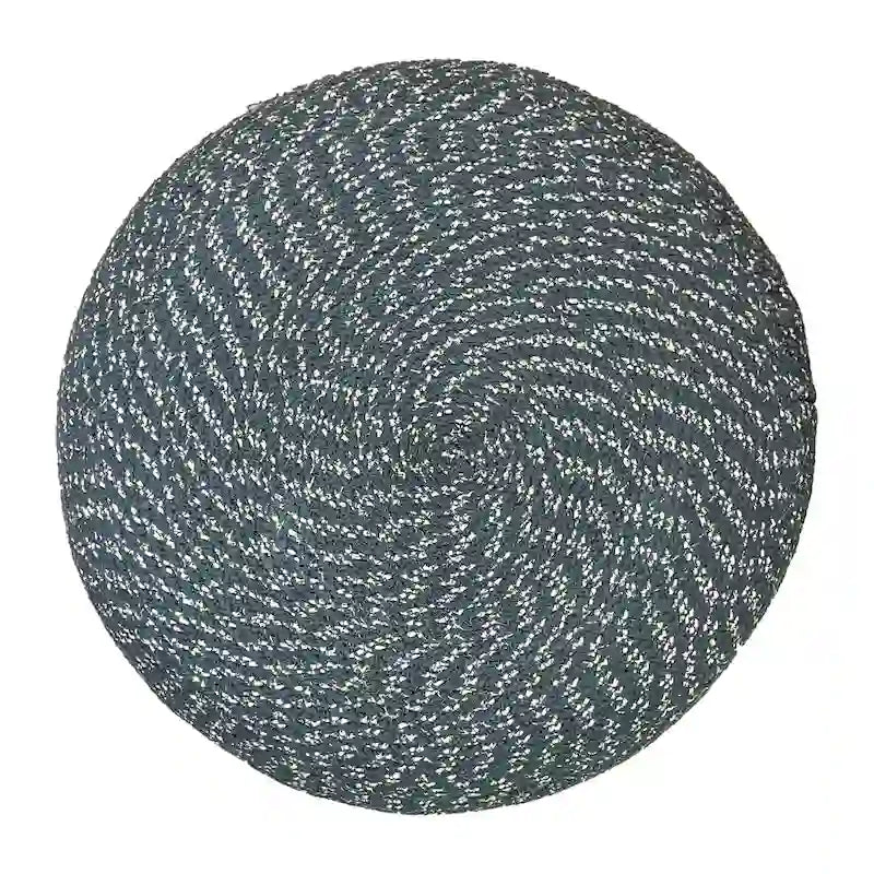 Pouf rond tressé en coton