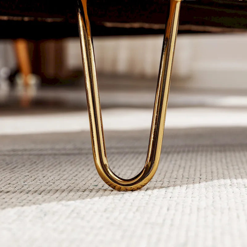 Banc d'entrée en fausse fourrure rembourré avec rangement