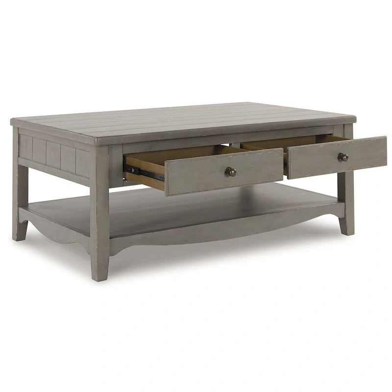 Table basse rectangulaire gris antique - 50L x 30P x 20H
