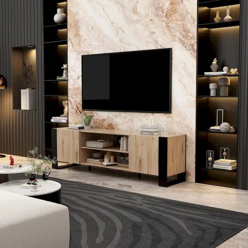 Meuble TV avec option cheminée :2 modes de flamme1500W 68,9W