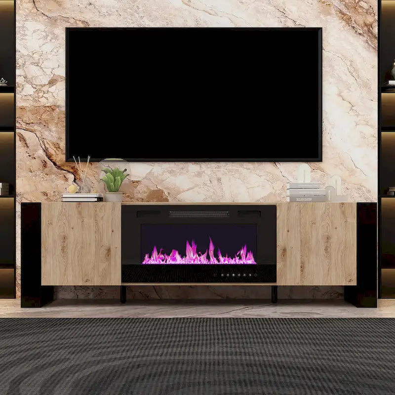 Meuble TV avec option cheminée :2 modes de flamme1500W 68,9W
