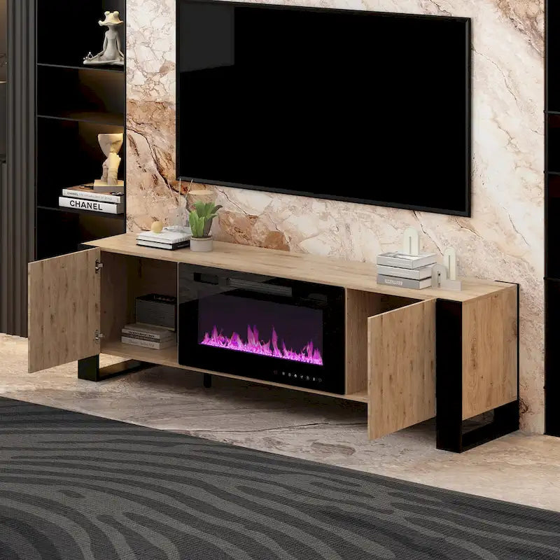 Meuble TV avec option cheminée :2 modes de flamme1500W 68,9W