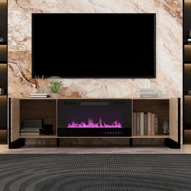 Meuble TV avec option cheminée :2 modes de flamme1500W 68,9W