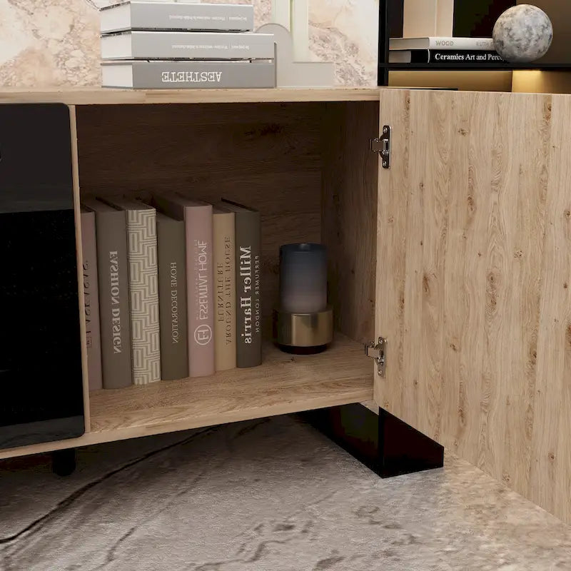 Meuble TV avec option cheminée :2 modes de flamme1500W 68,9W
