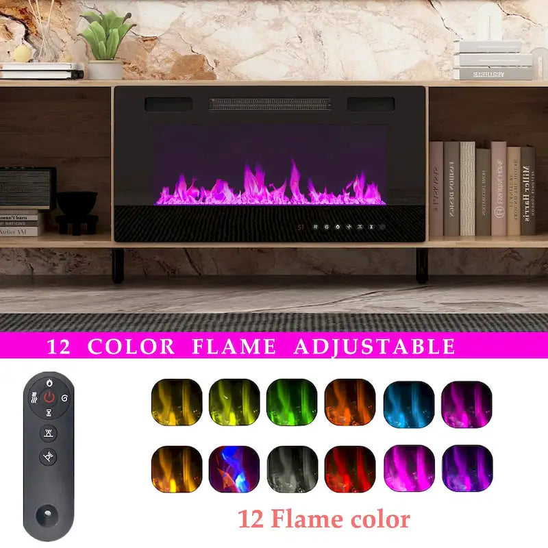 Meuble TV avec option cheminée :2 modes de flamme1500W 68,9W