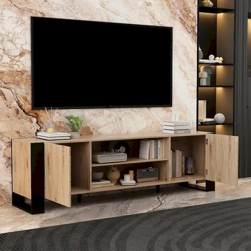 Meuble TV avec option cheminée :2 modes de flamme1500W 68,9W