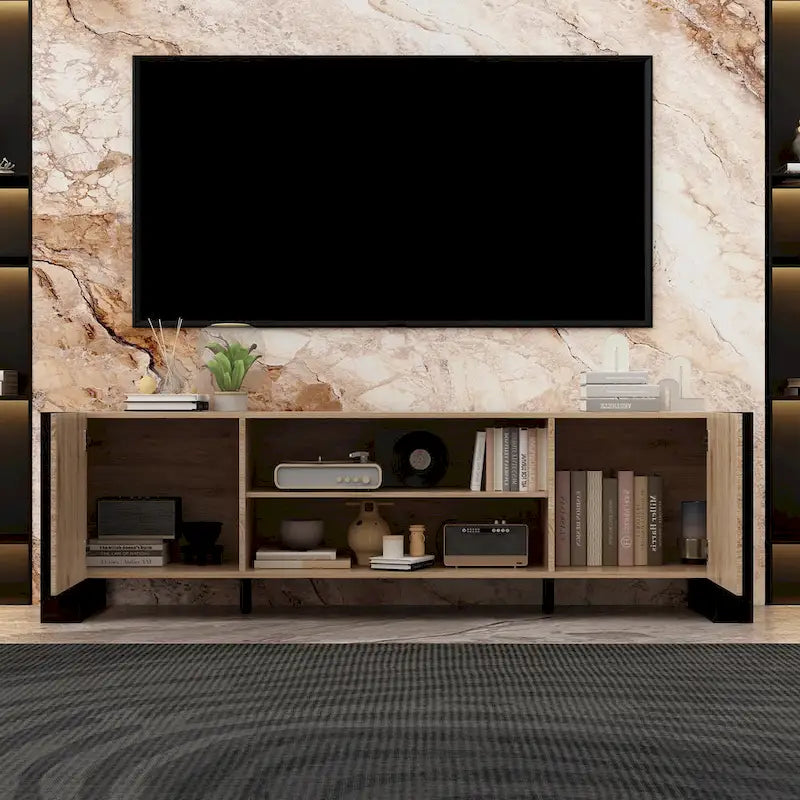 Meuble TV avec option cheminée :2 modes de flamme1500W 68,9W