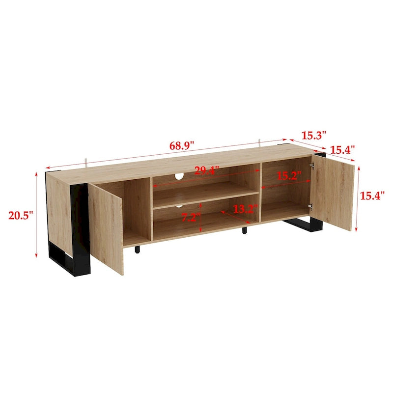 Meuble TV avec option cheminée :2 modes de flamme1500W 68,9W