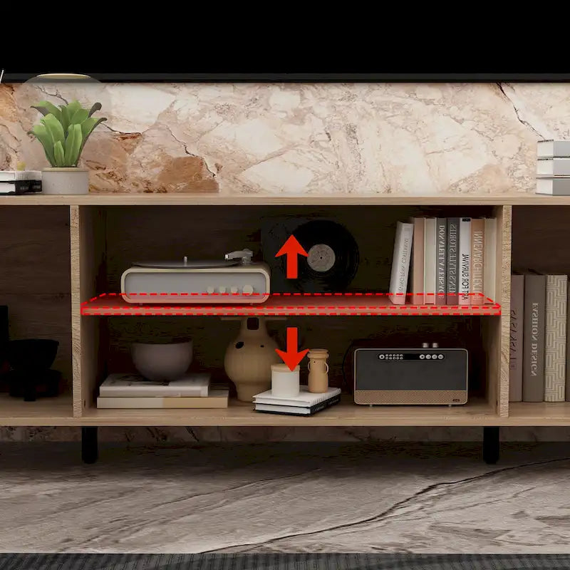Meuble TV avec option cheminée :2 modes de flamme1500W 68,9W