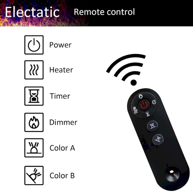 Meuble TV avec option cheminée :2 modes de flamme1500W 68,9W