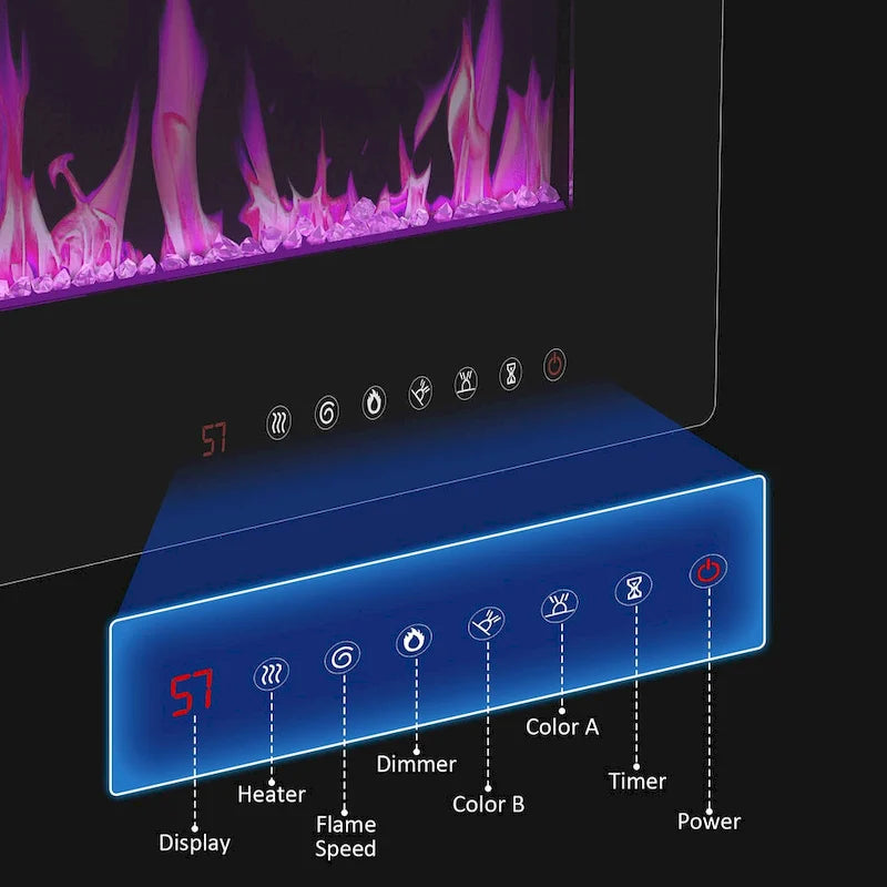 Meuble TV avec option cheminée :2 modes de flamme1500W 68,9W