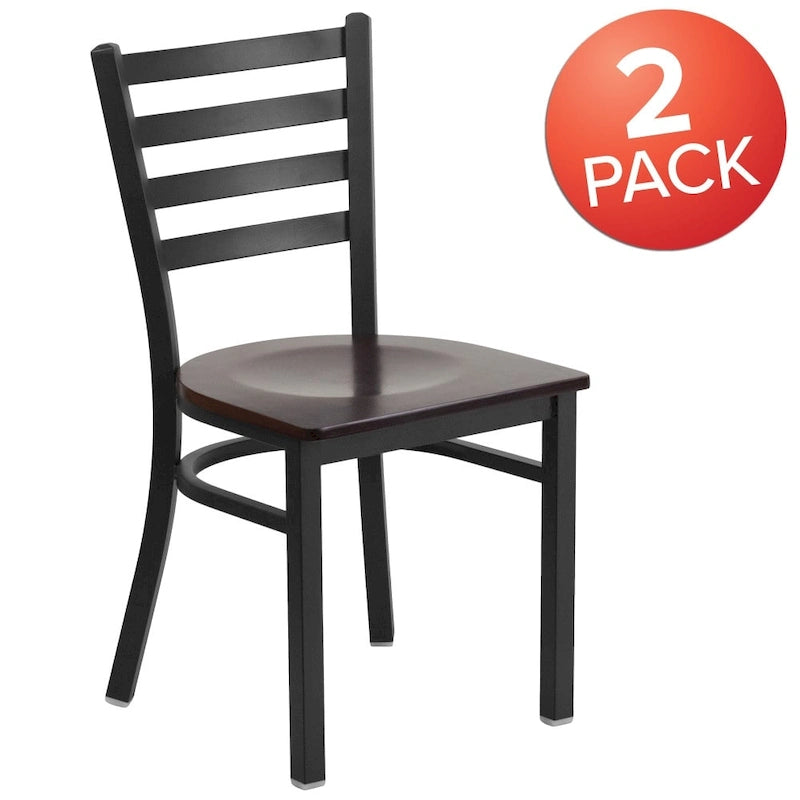 Lot de 2 chaises de restaurant en métal à dossier échelle – 41,9 l x 43,2 P x 81,9 H cm – 41,9 l x 43,2 P x 81,9 H cm