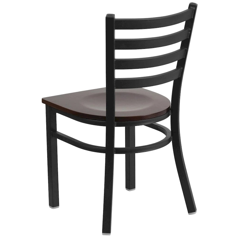 Lot de 2 chaises de restaurant en métal à dossier échelle – 41,9 l x 43,2 P x 81,9 H cm – 41,9 l x 43,2 P x 81,9 H cm