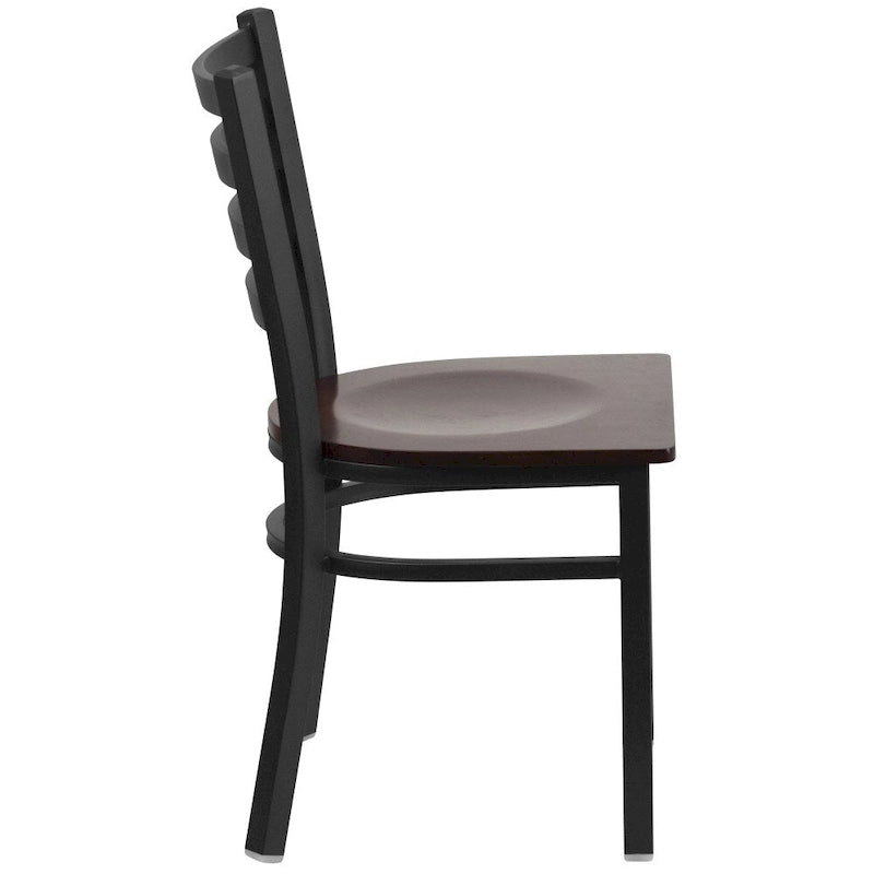 Lot de 2 chaises de restaurant en métal à dossier échelle – 41,9 l x 43,2 P x 81,9 H cm – 41,9 l x 43,2 P x 81,9 H cm