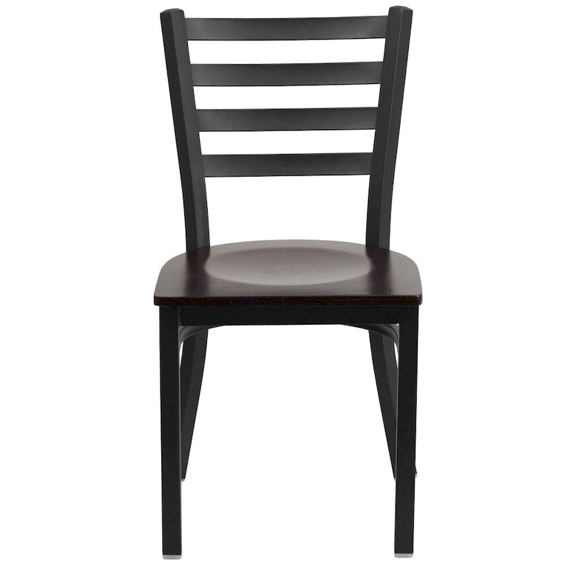 Lot de 2 chaises de restaurant en métal à dossier échelle – 41,9 l x 43,2 P x 81,9 H cm – 41,9 l x 43,2 P x 81,9 H cm