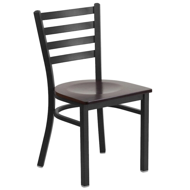 Lot de 2 chaises de restaurant en métal à dossier échelle – 41,9 l x 43,2 P x 81,9 H cm – 41,9 l x 43,2 P x 81,9 H cm