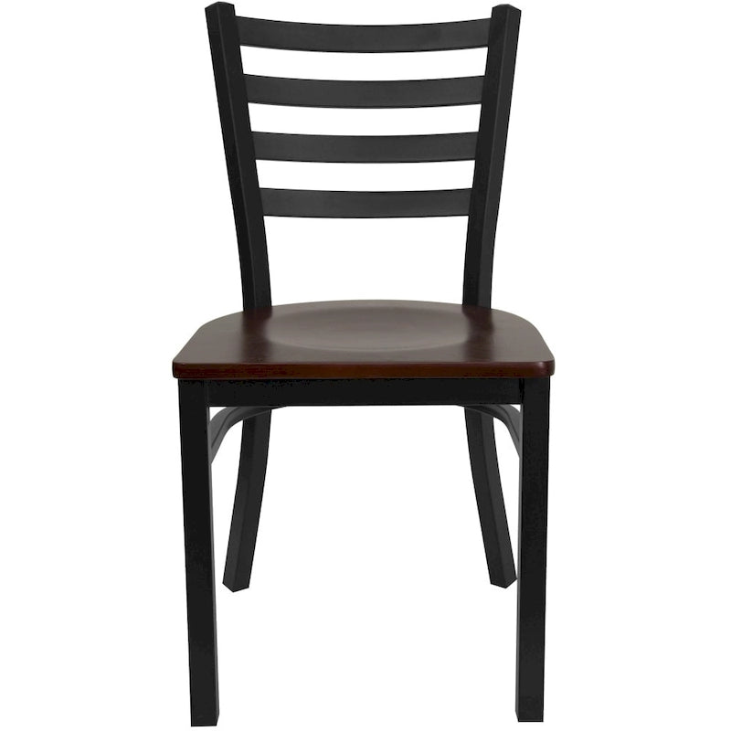 Lot de 2 chaises de restaurant en métal à dossier échelle – 41,9 l x 43,2 P x 81,9 H cm – 41,9 l x 43,2 P x 81,9 H cm